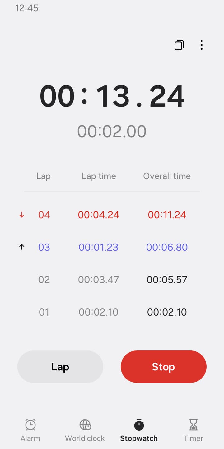 Clock (時計) アプリの使い方