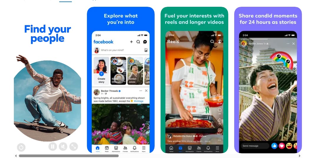 Facebook アプリの主な機能