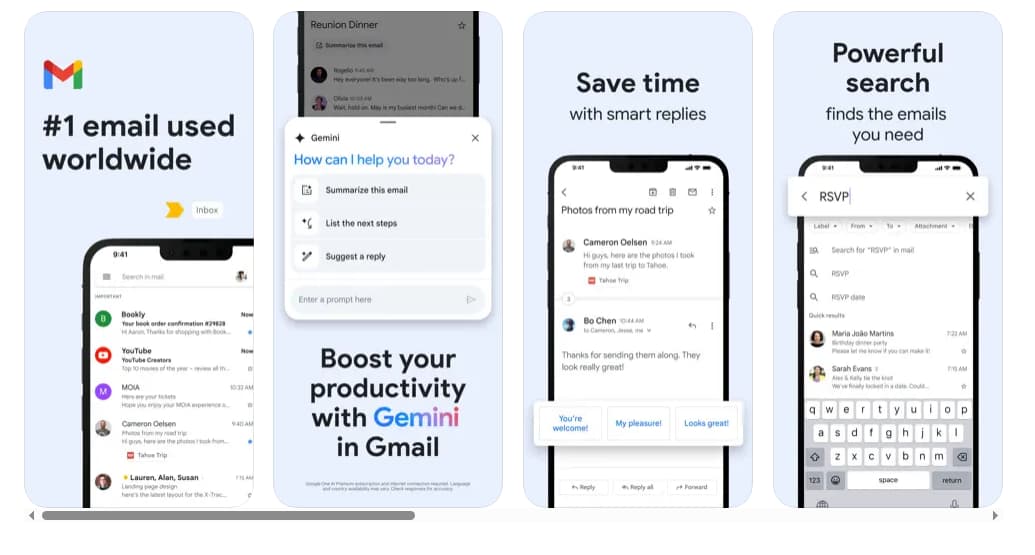 Gmail アプリの主な機能
