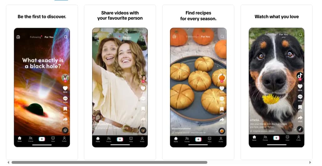TikTokの主な機能
